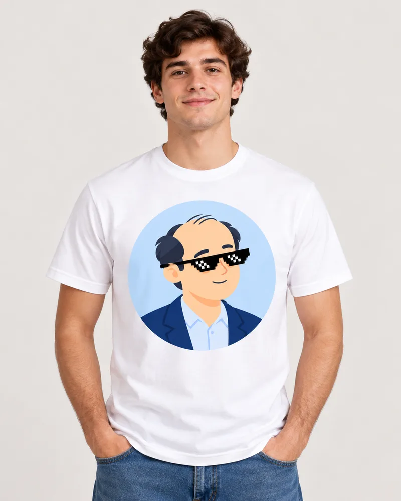 Playera «Profe Barco» con lentes — Blanca